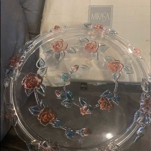 Mikasa Crystal cake plate